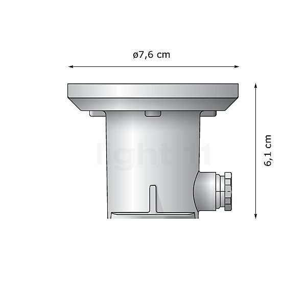 Bega 77017 - Bodeneinbauleuchte LED Edelstahl - 77017K3 Skizze