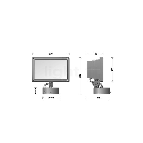 Bega 77537 - Schijnwerper LED grafiet - 77537K3 schets