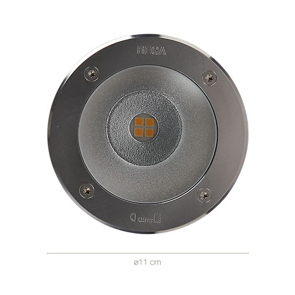Measurements of the Bega 84084 - recessed Floor Light LED stainless steel - 84084K3 in detail: height, width, depth and diameter of the individual parts.