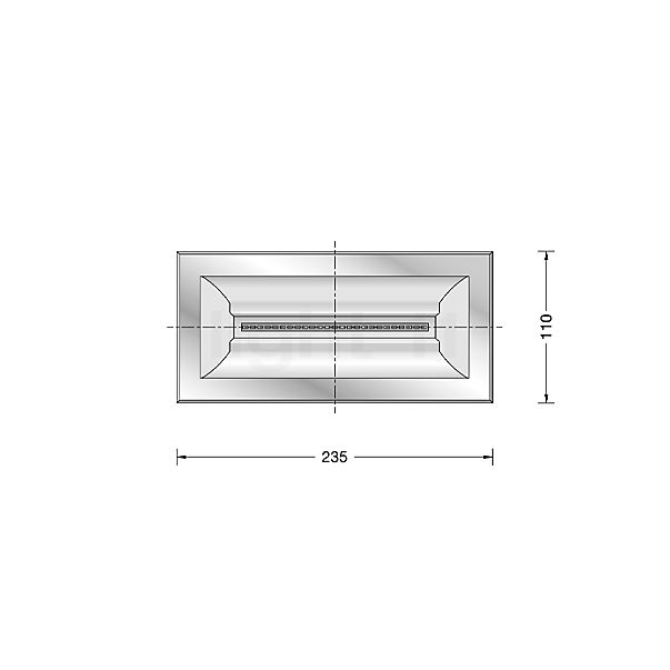 Bega 84089 - Bodeminbouwlamp LED roestvrij staal - 2.700 K - 84089K27 schets