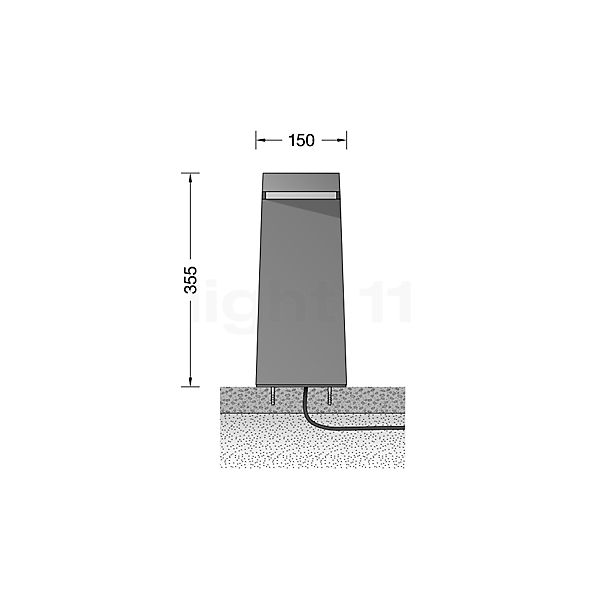 Bega 84176 - Buitenlamp op sokkel LED zilver - 84176AK3 schets