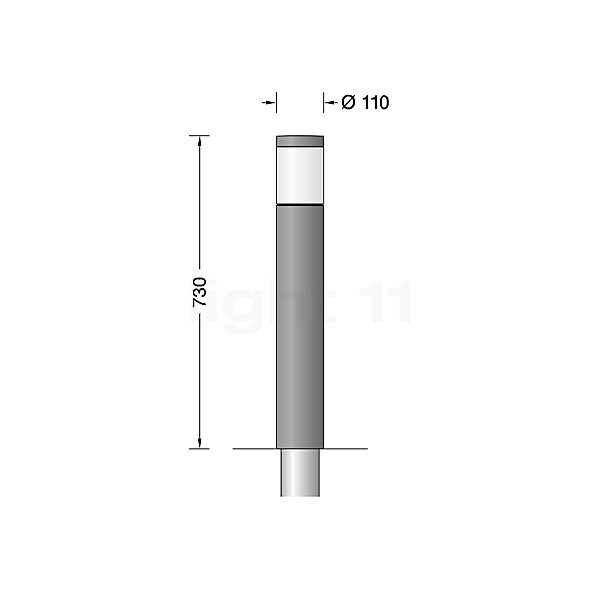 Bega 84310 - Bolderarmatuur LED zilver - 84310AK3 schets