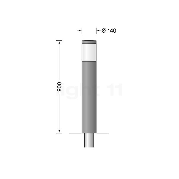 Bega 84311 - Bolderarmatuur LED zilver - 84311AK3 schets