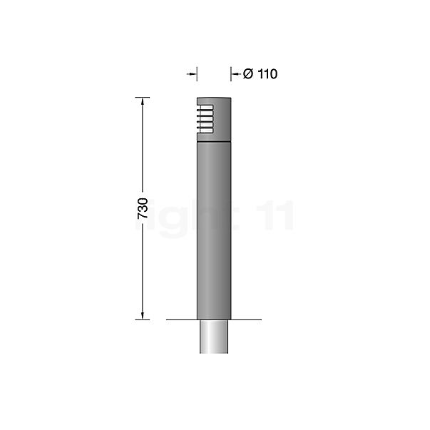 Bega 84316 - Bollard Light LED silver - 84316AK3 sketch