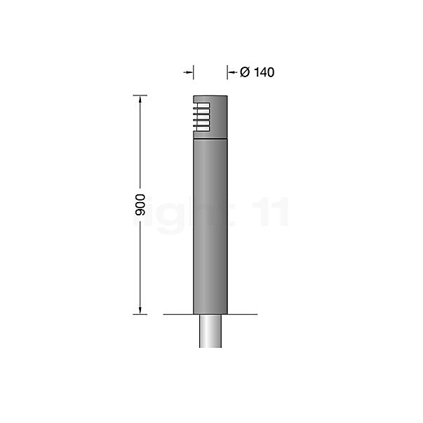 Bega 84317 - Bolderarmatuur LED zilver - 84317AK3 schets