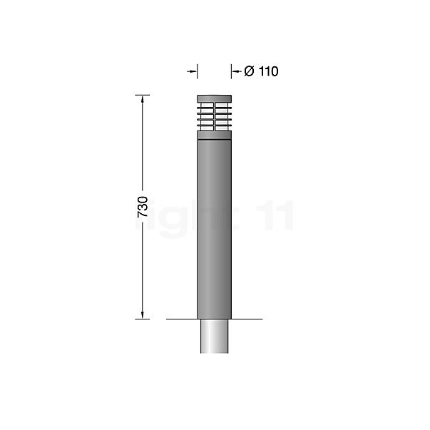 Bega 84322 - Bolderarmatuur LED zilver - 84322AK3 schets