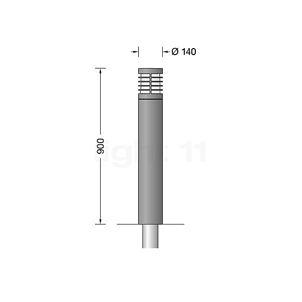 Bega 84323 - Bolderarmatuur LED zilver - 84323AK3 schets