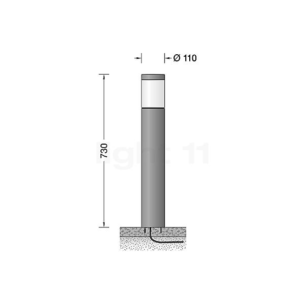 Bega 84417 - Bolderarmatuur LED zilver - 84417AK3 schets