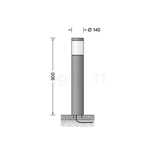 Bega 84418 - Bolderarmatuur LED zilver - 84418AK3 schets