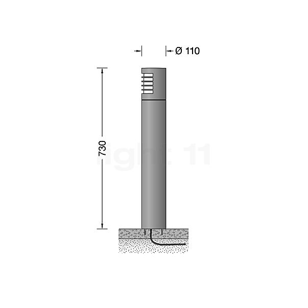 Bega 84423 - Bolderarmatuur LED zilver - 84423AK3 schets