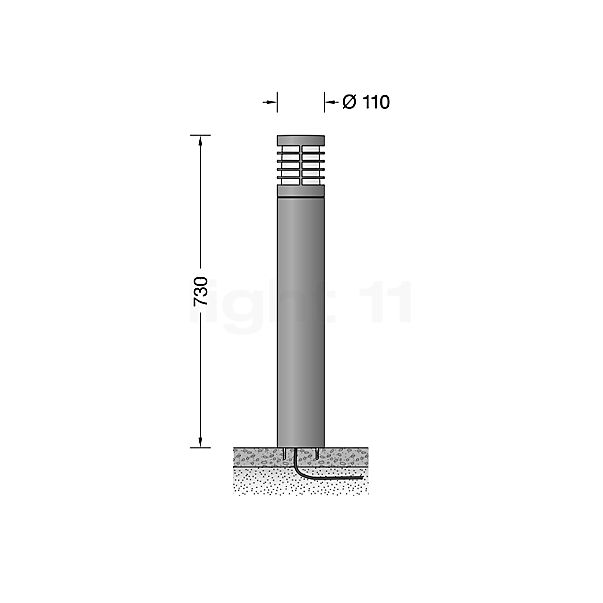 Bega 84429 - Bollard Light LED silver - 84429AK3 sketch