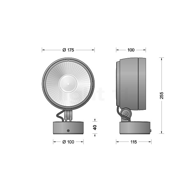 Bega 84505 - Scheinwerfer LED graphit - 84505K3 Skizze