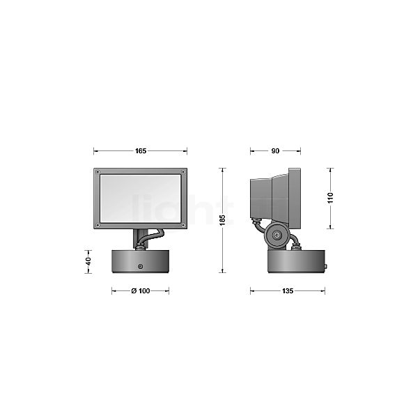 Bega 84510 - Schijnwerper LED grafiet - 84510K3 schets