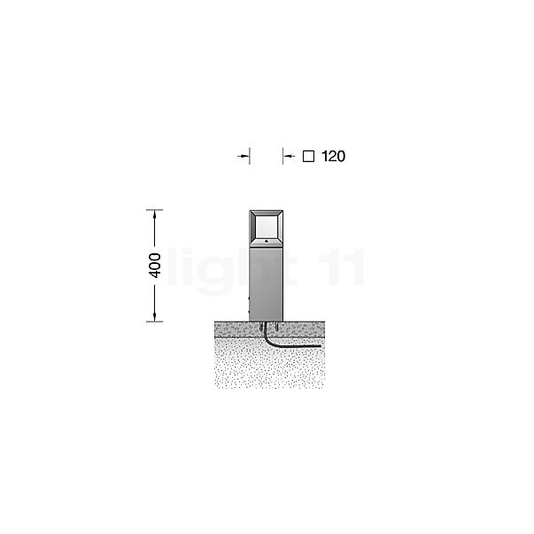 Bega 84606 - Luce del piedistallo LED grafite - 84606K3 - vista in sezione