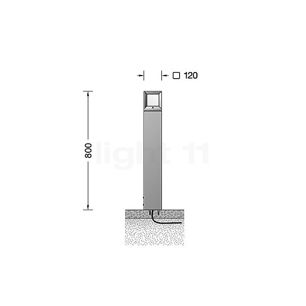 Bega 84607 - Bollard Light LED silver - 84607AK3 sketch