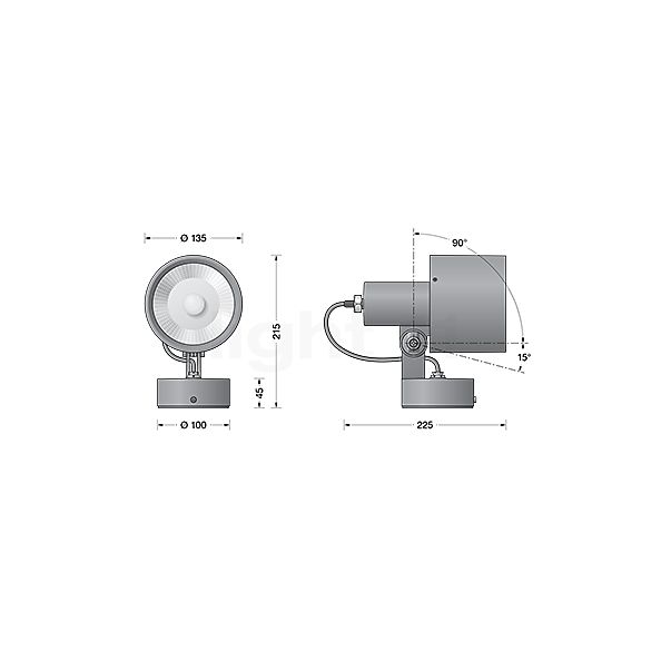 Bega 84807 - Scheinwerfer LED graphit - 84807K3 Skizze