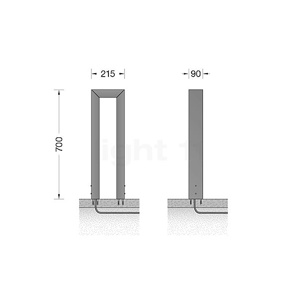 Bega 84809 - Bollard Light LED silver - 84809AK3 sketch