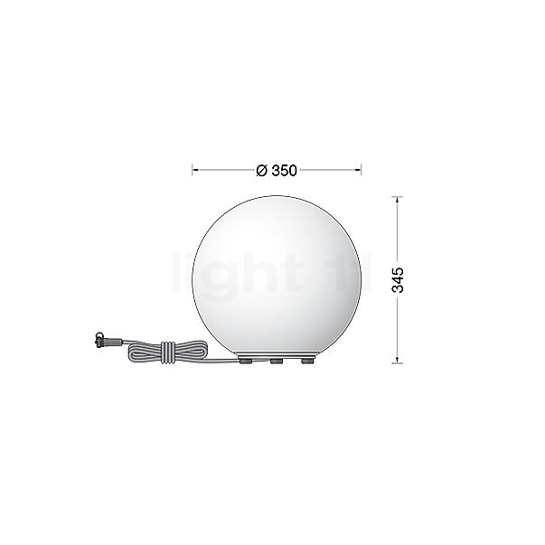 Bega 84826 - UniLink® Lampe au sol blanc opale - 3.000 K - 84826K3 - vue en coupe