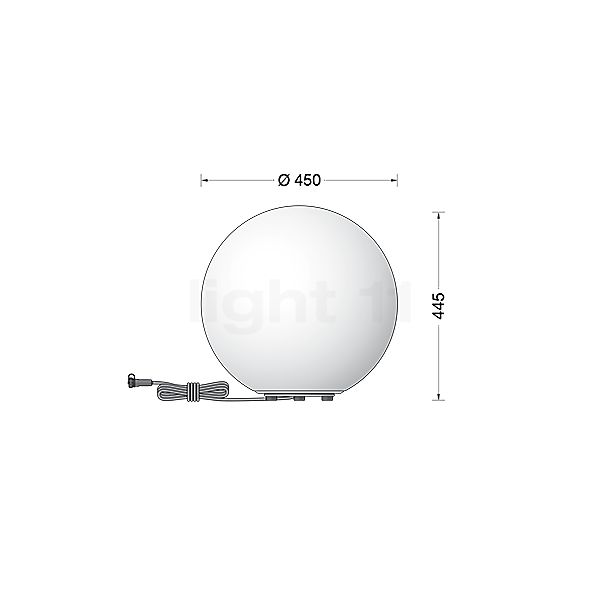 Bega 84827 - UniLink® Lampe au sol blanc opale - 3.000 K - 84827K3 - vue en coupe