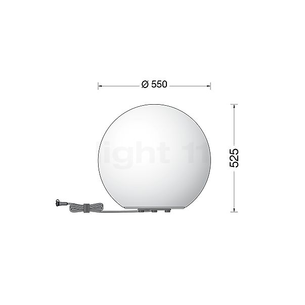 Bega 84828 - UniLink® Lampe au sol blanc opale - 3.000 K - 84828K3 - vue en coupe