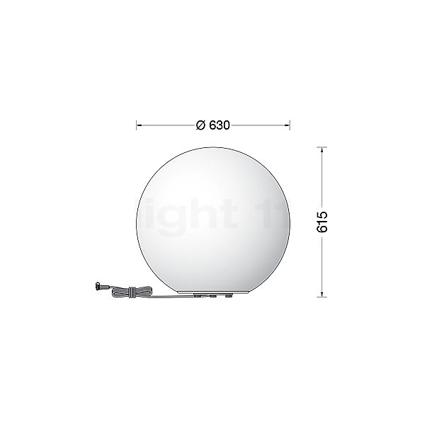 Bega 84829 - UniLink® Lampe au sol blanc opale - 3.000 K - 84829K3 - vue en coupe