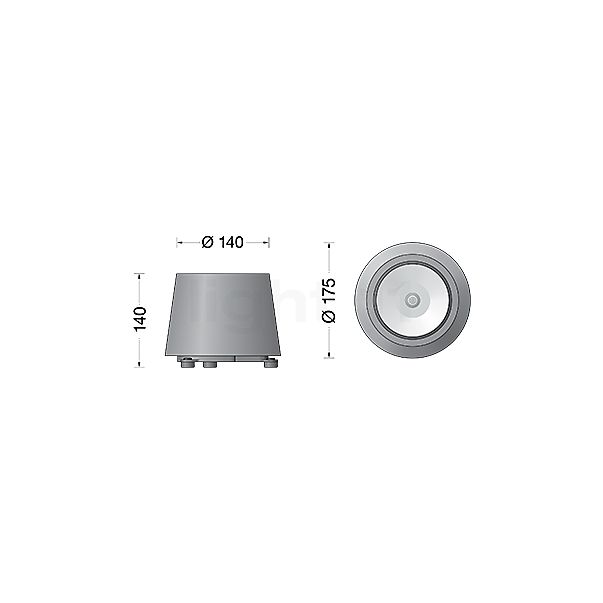 Bega 84830 - UniLink® Proiettore da suolo LED grafite - 84830K3 - vista in sezione