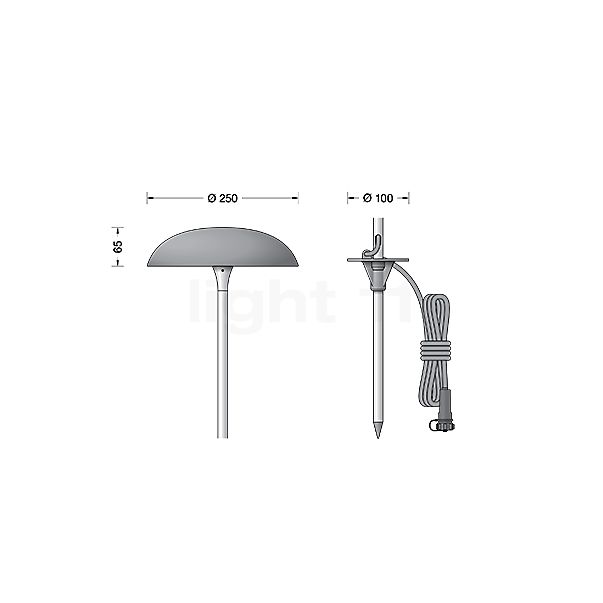 Bega 84859 - UniLink® Pedestal Light LED with Ground Spike graphite - 84859K3 sketch