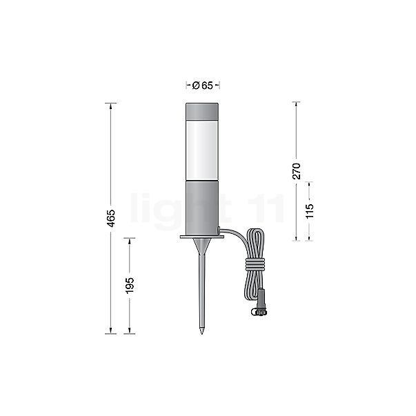 Bega 84920 - UniLink® Lampe au sol LED avec piquet à enterrer graphite - 84920K3 - vue en coupe