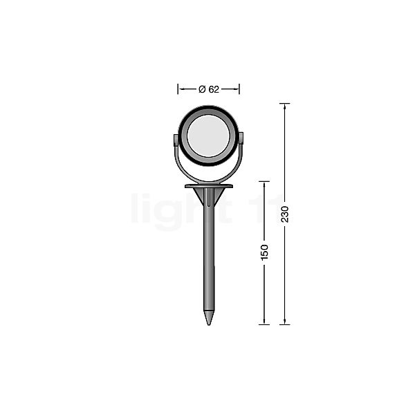 Bega 85000 - UniLink® Floodlight LED with Ground Spike graphite - 85000 sketch