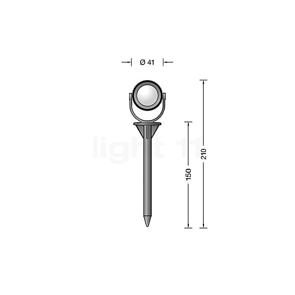 Bega 85001 - UniLink® Floodlight LED with Ground Spike graphite - 85001K3 sketch