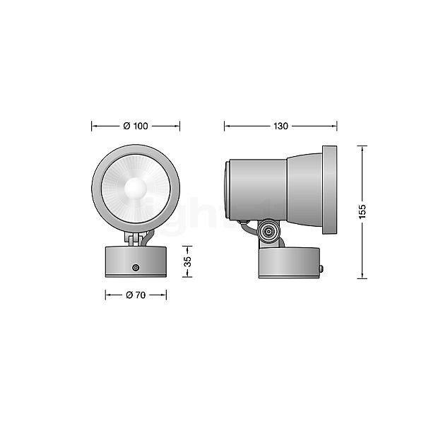 Bega 85006 - Floodlight LED graphite - 3,000 K - 85006K3 sketch