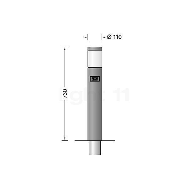 Bega 85051 - Bolderarmatuur LED zilver - 85051AK3 schets