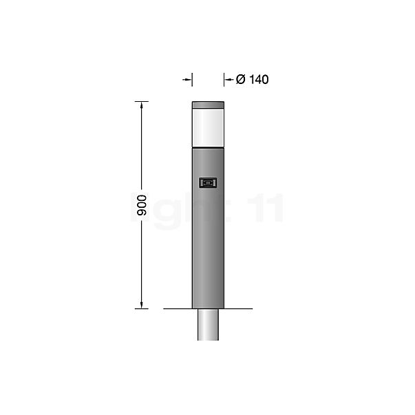 Bega 85052 - Bolderarmatuur LED zilver - 85052AK3 schets