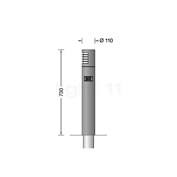 Bega 85055 - Bolderarmatuur LED zilver - 85055AK3 schets