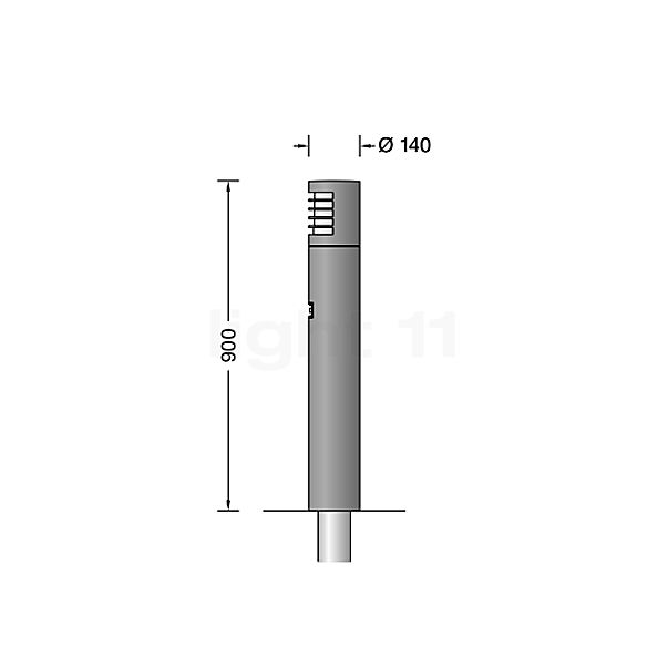 Bega 85056 - Bolderarmatuur LED zilver - 85056AK3 schets