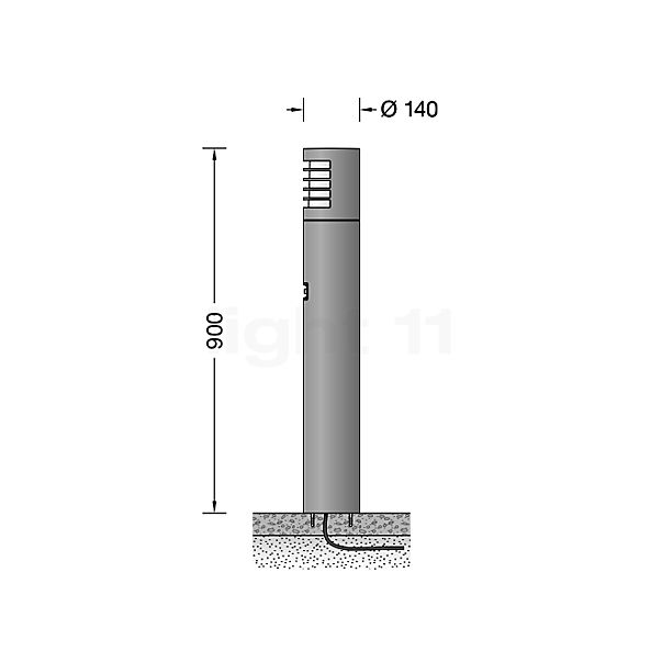 Bega 85058 - Bolderarmatuur LED zilver - 85058AK3 schets