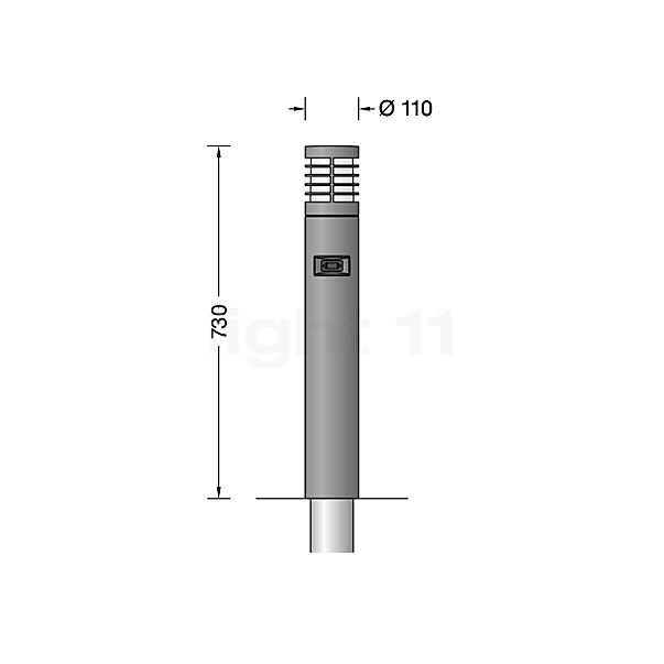 Bega 85059 - Bolderarmatuur LED zilver - 85059AK3 schets