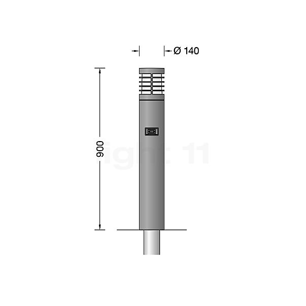 Bega 85060 - Bolderarmatuur LED zilver - 85060AK3 schets