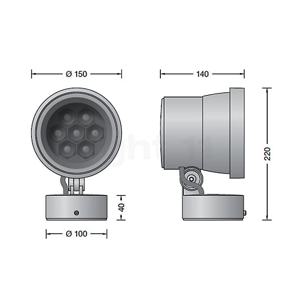 Bega 85108 - Projecteur LED graphite - 85108K3 - vue en coupe