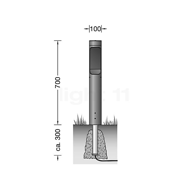 Bega 85178 - Bollard Light LED graphite - 85178K3 sketch