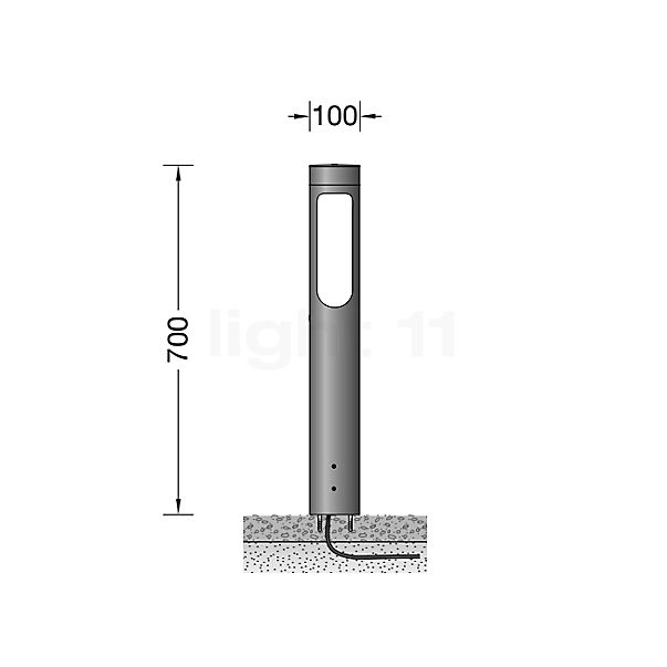 Bega 85183 - Bolderarmatuur LED grafiet - 85183K3 schets