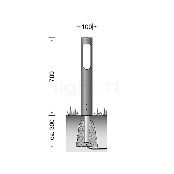 Bega 85184 - Bollard Light LED graphite - 85184K3 sketch