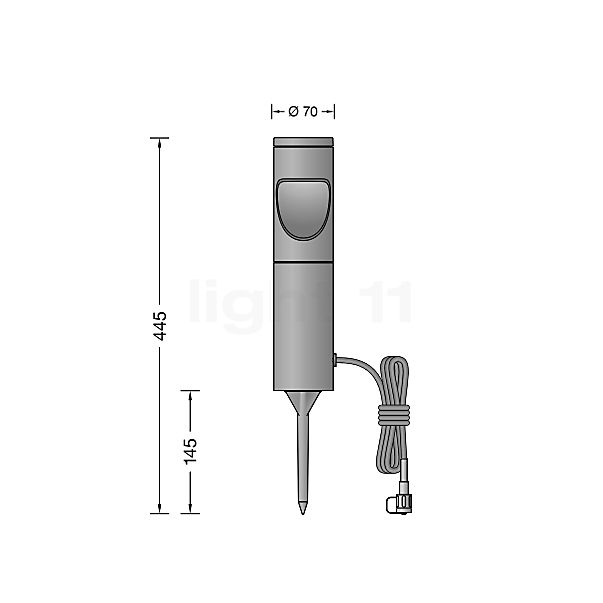 Bega 85200 - UniLink® Sockelleuchte LED mit Erdspieß graphit - 85200K3 Skizze