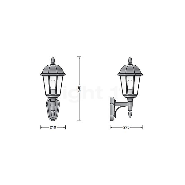 Bega Bruges Wall Light with wall arm graphite - 31415K3 sketch