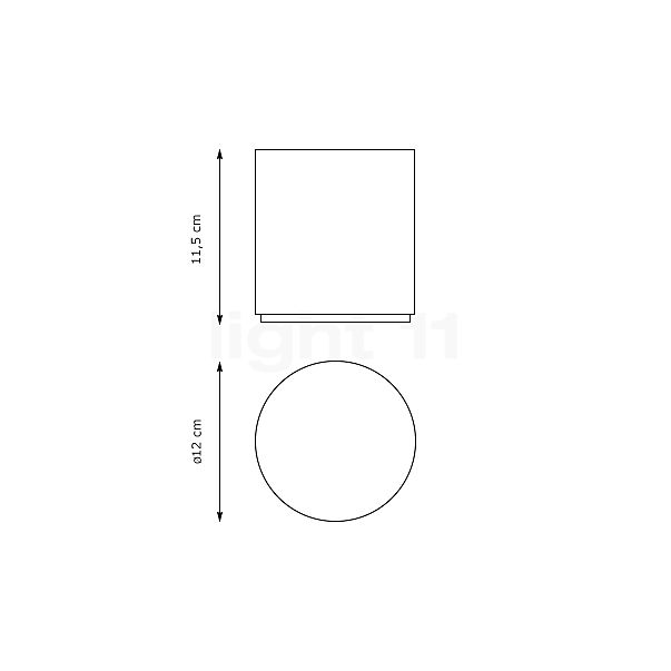 Bega Genius Deckenleuchte LED bündelnd weiß - 50480.1K3 Skizze