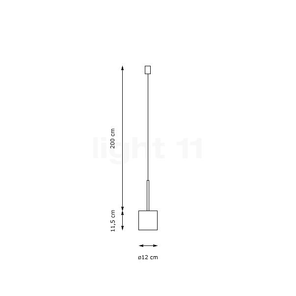 Bega Genius Suspension LED, extensif blanc - 13,7 W - 50616.1K3 , fin de série - vue en coupe