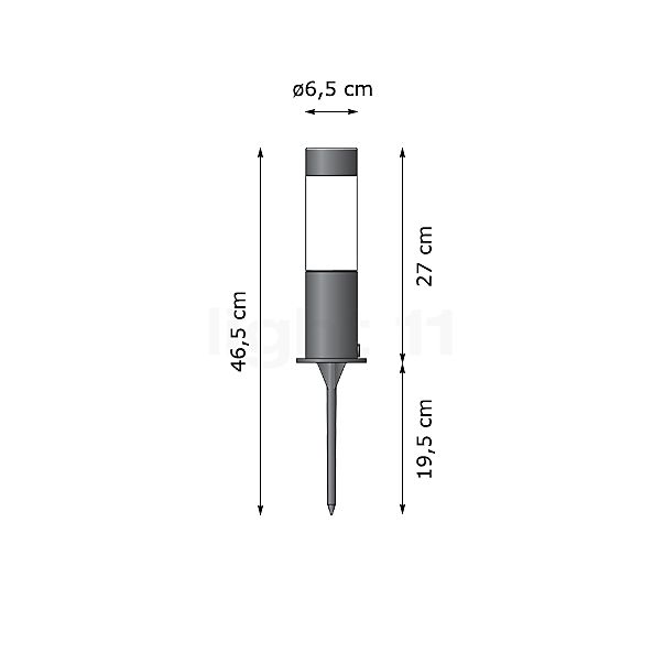 Bega Plug & Play 55008 - Bolderarmatuur LED met grondpen grafiet - 55008K3+13566 schets