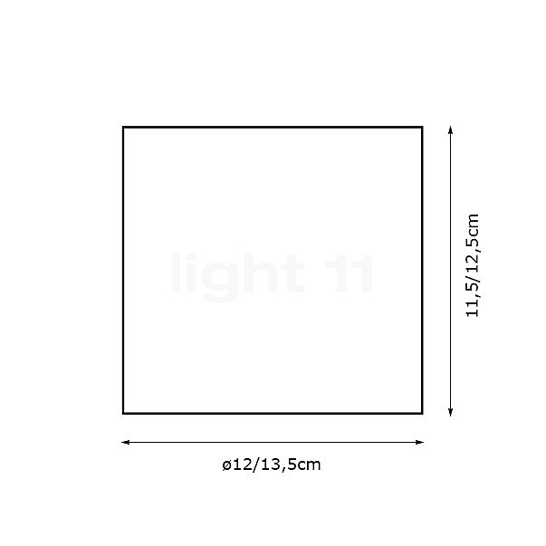 Bega Studio Line Plafonnier downlight LED rond blanc/cuivre mat, 13,7 W - 50678.6K3 - vue en coupe