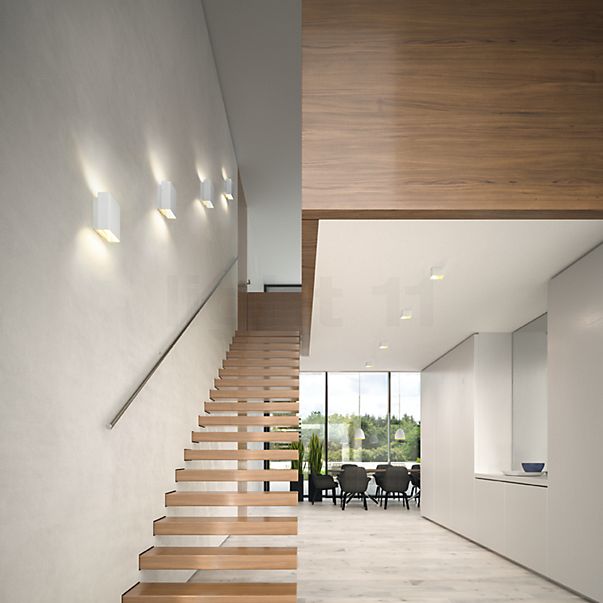 Bega Studio Line Wall Light LED angular white/brass matt, 12 W - 50349.4K3