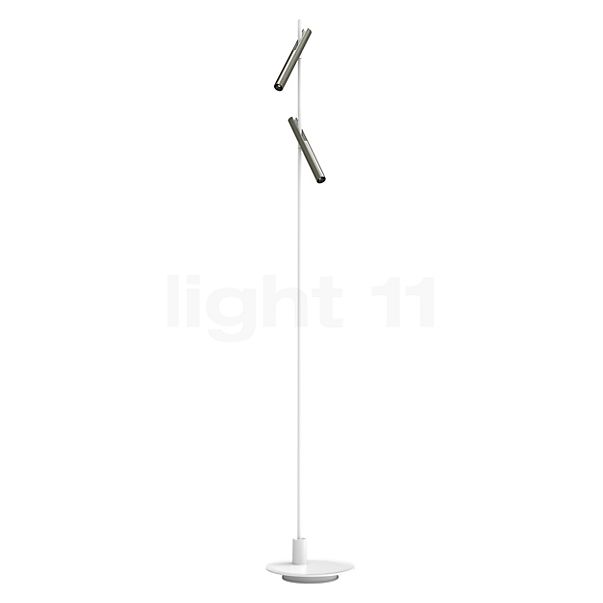 Belux Esprit Lampadaire LED 2 foyers nickel/blanc - 2.700 K - 20°